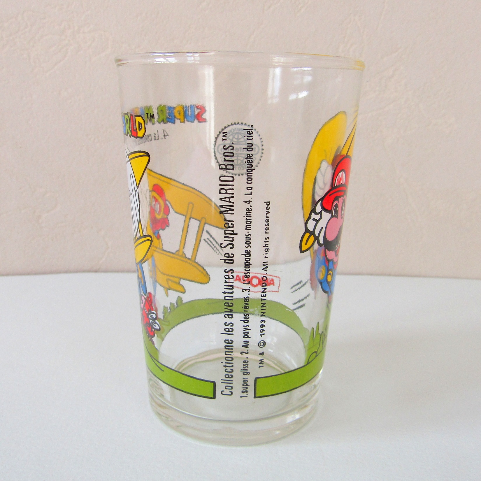 Verre à moutarde Amora. Super Mario World. 4 La conquête du ciel Nintendo 1993