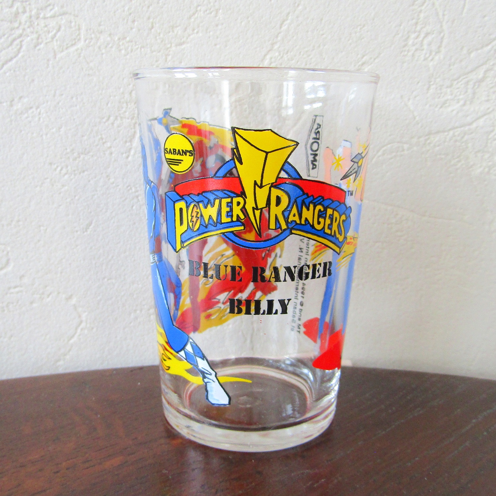 Verre à moutarde Amora. Power Rangers. Blue Ranger Billy. Saban 1994
