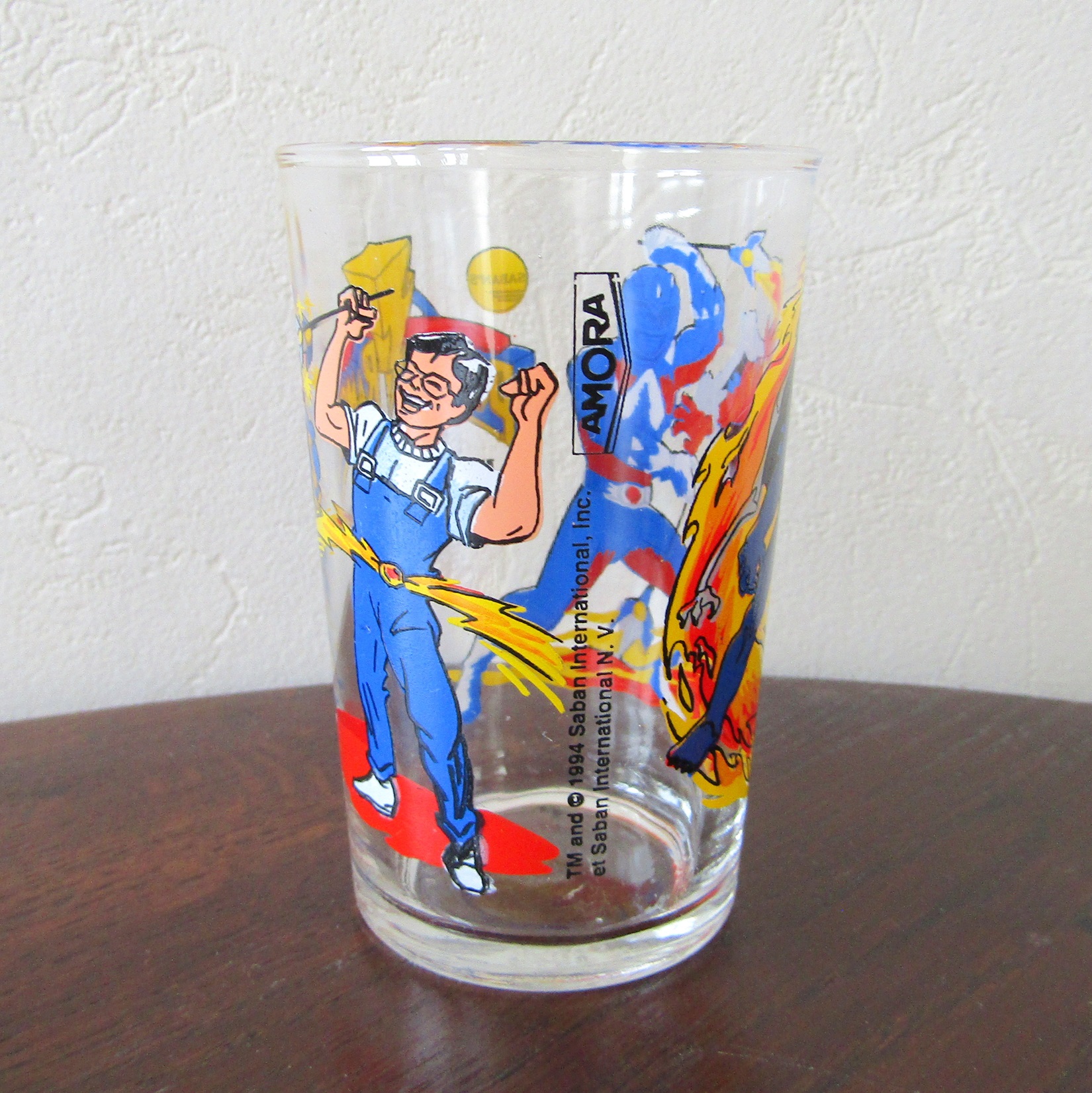 Verre à moutarde Amora. Power Rangers. Blue Ranger Billy. Saban 1994