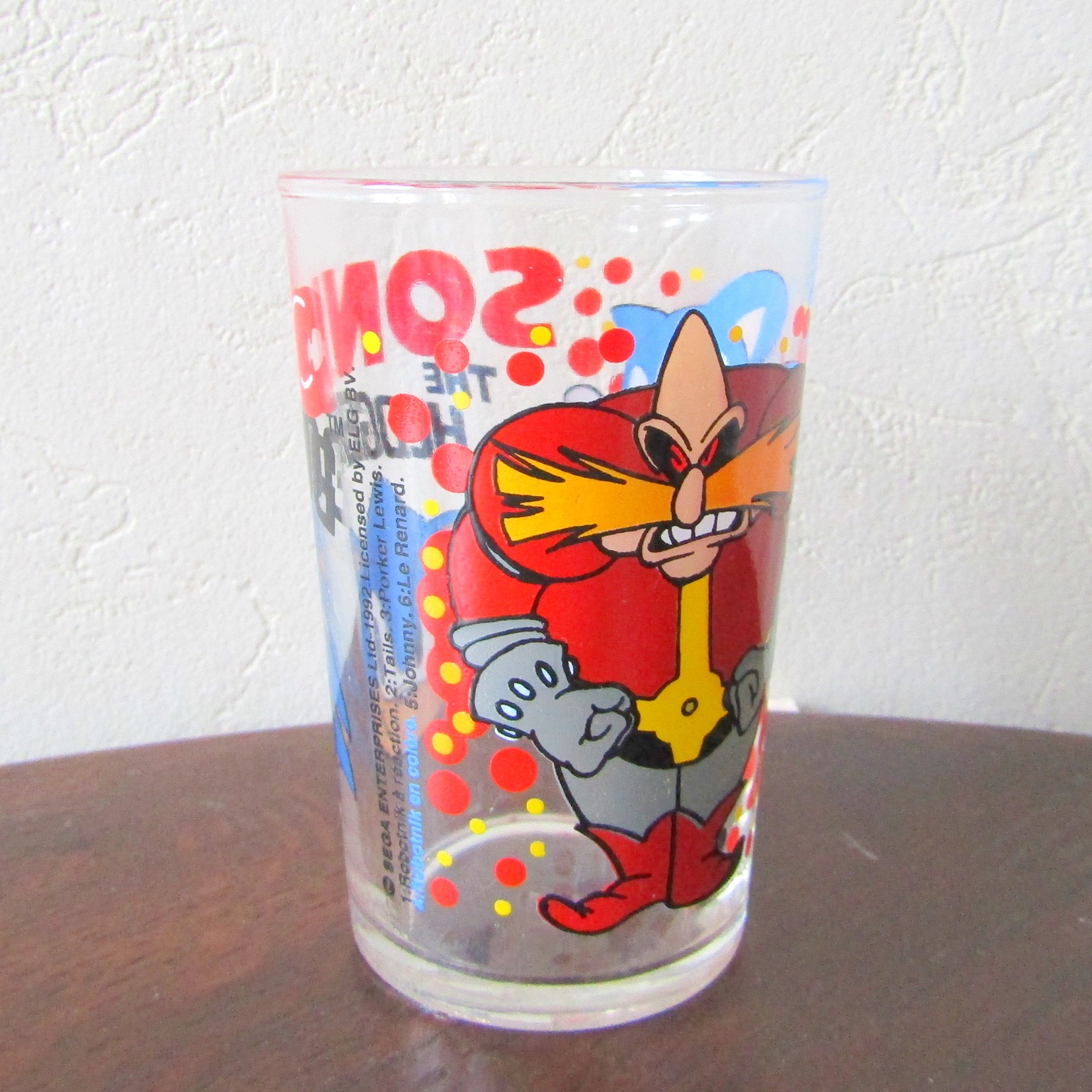 Verre à moutarde. Sonic the Hedgehog. Sega 1992