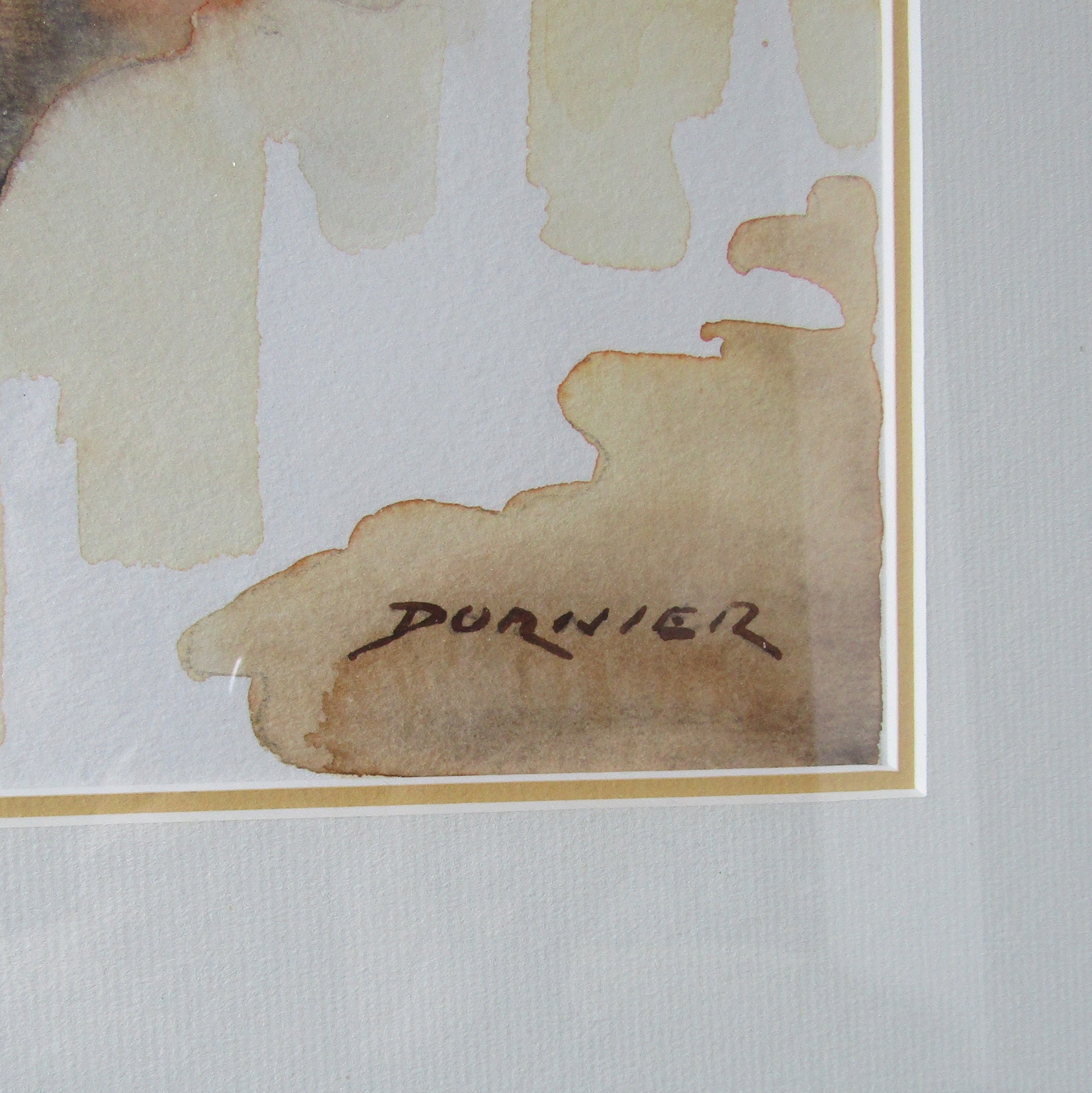 Jean-François Dornier (-2008). Aquarelle marine En bout de quai, XXe siècle