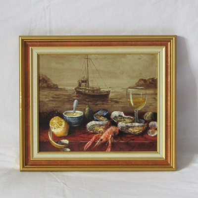 Christian SERRURIER (1947-). Huile sur toile Régalade de la mer, XXe siècle