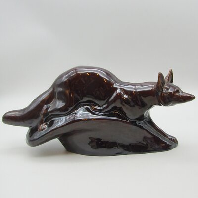 Sujet art déco en faïence représentant un renard, TH Cartier, début XXe