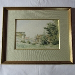 Aline LAMY (1862-?). Aquarelle représentant un paysage de campagne, fin XIXe siècle