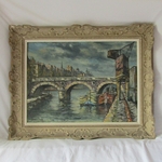 BESSE Raymond (1899-1969). Huile sur toile Le pont Louis-Philippe Paris, XXe siècle