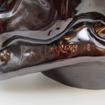 Sujet art déco en faïence représentant un renard, TH Cartier, début XXe