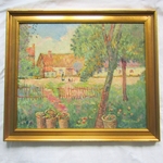 Henri STENN (1903-1993). Huile sur toile Les Pommiers en Normandie, XXe siècle