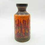 Saint-Clément. Vase en faïence à décor de coulures polychromes, années 50-60