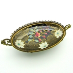 Lunéville. Keller et Guérin. Coupe art nouveau en faïence à décor de fleurs XIXe