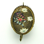 Lunéville. Keller et Guérin. Coupe art nouveau en faïence à décor de fleurs XIXe