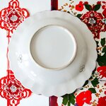 Japon. Arita. Assiette en porcelaine à décor de fleurs et dragons, XIXe