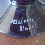 A. Delatte. Nancy. Vase en verre soufflé à décor de projection de poudres colorées, début XXe siècle
