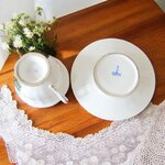 KPM Berlin. Tasse en porcelaine à décor polychrome de paysages, début XXe siècle