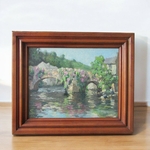 Edmond François Heirman (1869-1957). Huile sur panneau Les lavandières, fin XIXe siècle