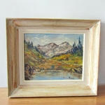 Germaine FRANCOZ (1902–1973). Savoie. Huile sur toile paysage de montagne