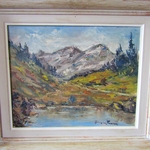 Germaine FRANCOZ (1902–1973). Savoie. Huile sur toile paysage de montagne