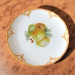 KPM Berlin. Assiette en porcelaine décor polychrome de pommes, début XXe siècle