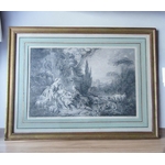 François Boucher (1703-1770) daprès. Paire destampes Le Nid et La Guirlande