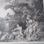 François Boucher (1703-1770) daprès. Paire destampes Le Nid et La Guirlande