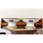 Paris. Coupes sur pied en porcelaine armoiries famille de Frejacques de Bar, XIXe siècle