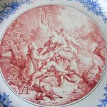 Paris. Hippolyte Pinart (1808-1871). Plat en faïence à décor dune scène galante, XIXe siècle