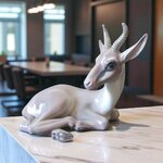 Dahl Jensen. Copenhagen. Figure en porcelaine représentant une antilope, 1237, XXe siècle