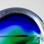 Murano. Veteria Artistica Oball. Presse-papier en verre en forme de poisson, XXe siècle