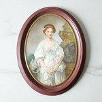 Paris ou Limoges. Plaque en porcelaine représentant La cruche cassée d'après Greuze, XIX-XXe siècle