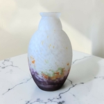 Delatte, Muller ? Vase en verre marmoréen décor de poudres colorées, début XXe