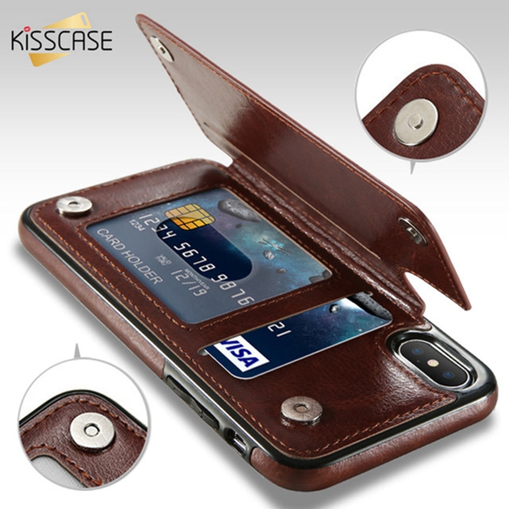 KISSCASE-Portefeuille-tuis-pour-iphone-6-6-S-7-8-Plus-X-Max-Coque-tui-Rabat