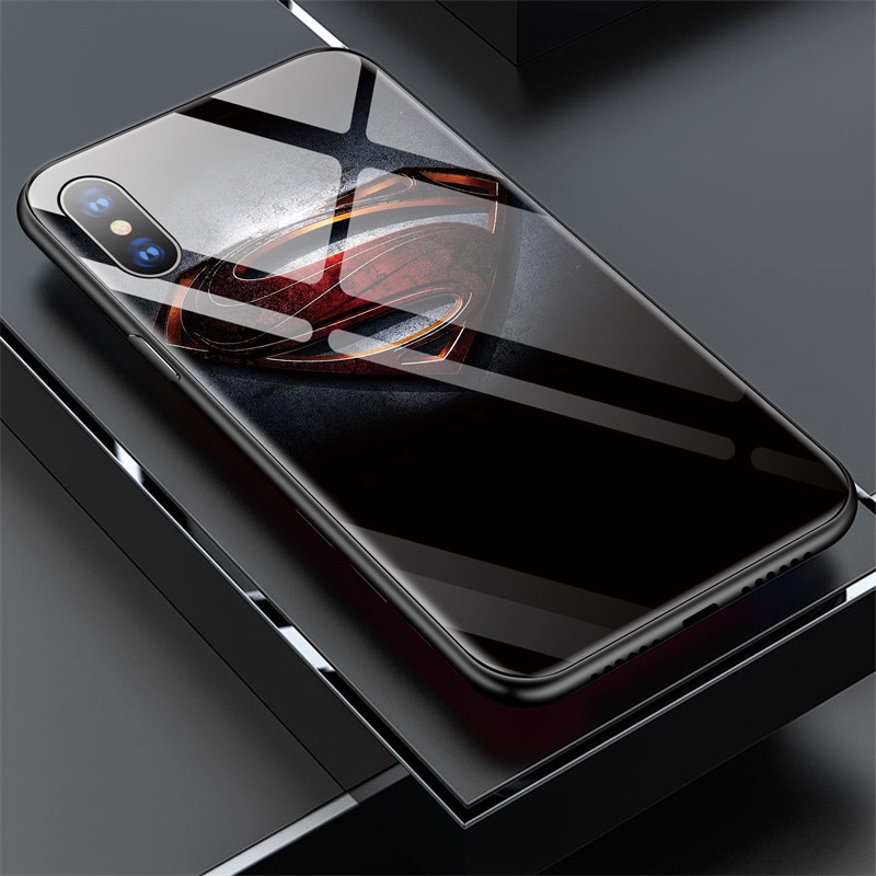 Captain-Marvel-Iron-Man-Captain-America-Verre-T-l-phone-tui-pour-iphone-XSmax-XR-XS