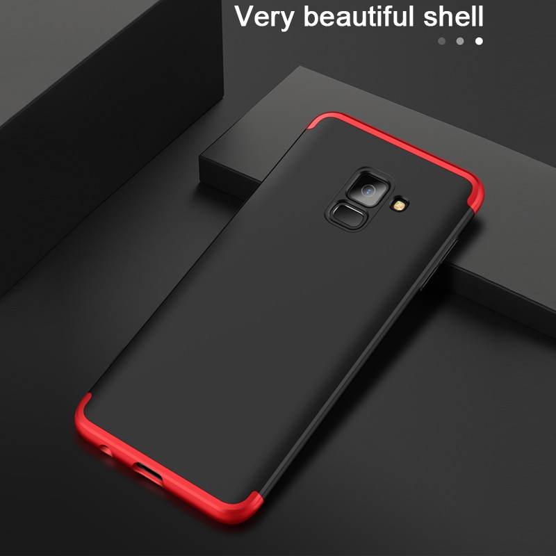 OLLVAN-360-housse-de-Protection-compl-te-pour-Samsung-Galaxy-A8-Plus-tui-en-plastique-dur