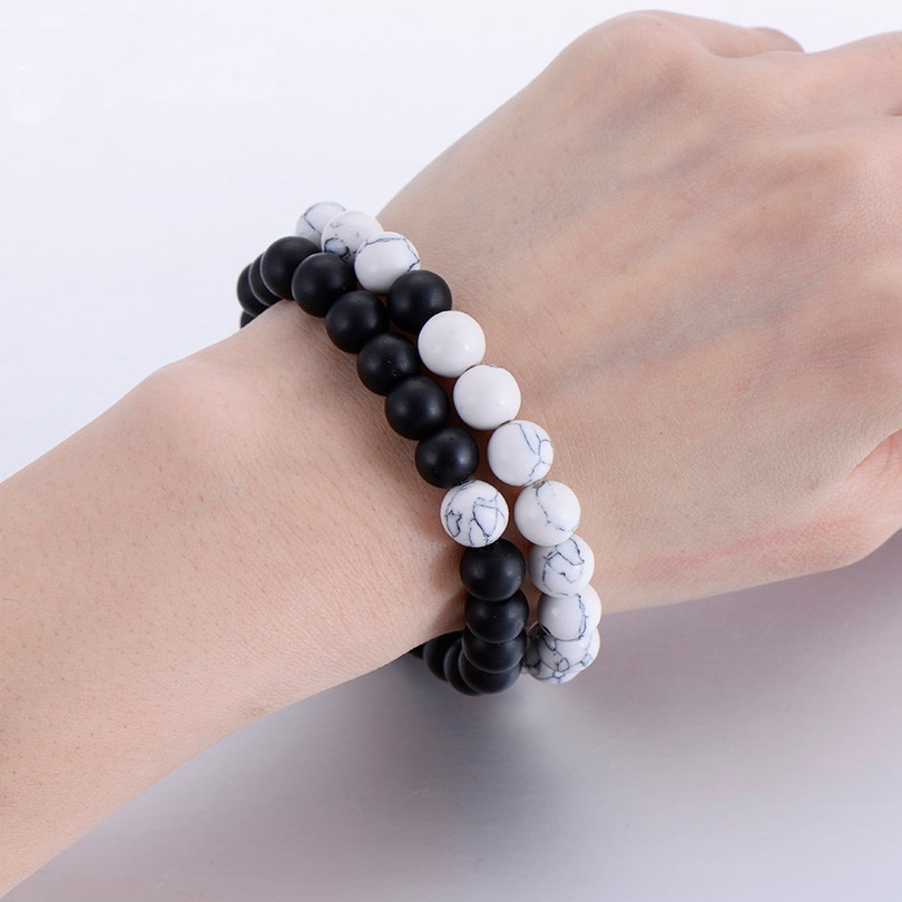 2-pi-ces-ensemble-Couples-Distance-Bracelet-classique-pierre-naturelle-blanc-et-noir-Yin-Yang-Bracelets