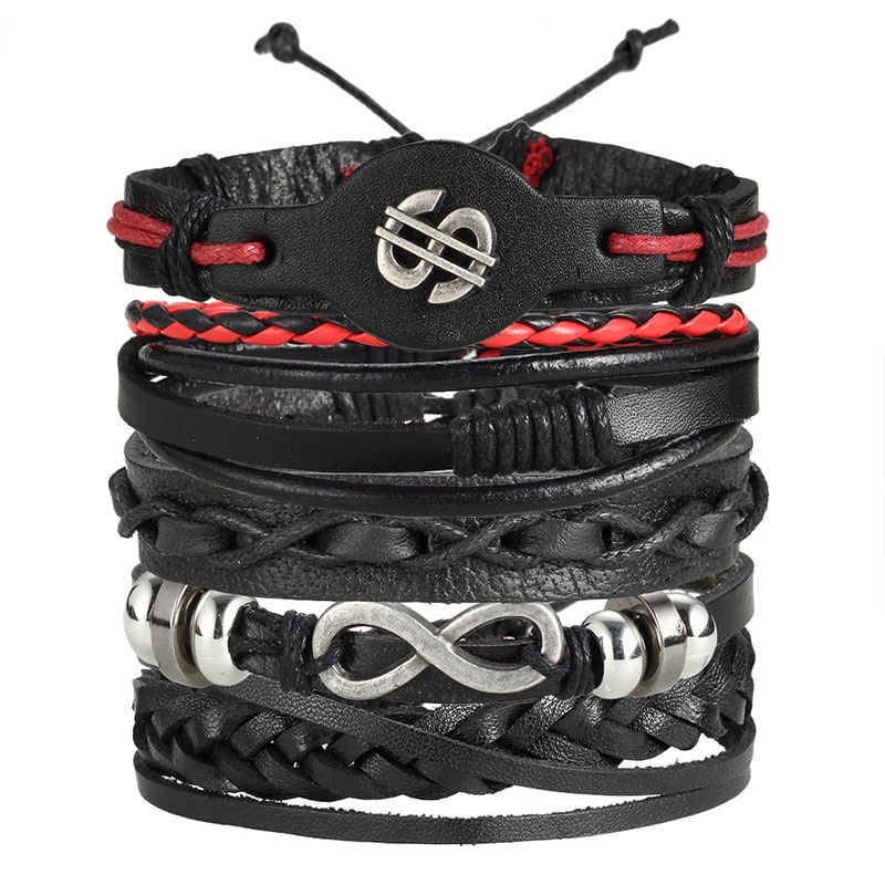 Si-moi-Vintage-feuille-plume-multicouche-Bracelet-en-cuir-hommes-mode-tress-la-main-toile-corde