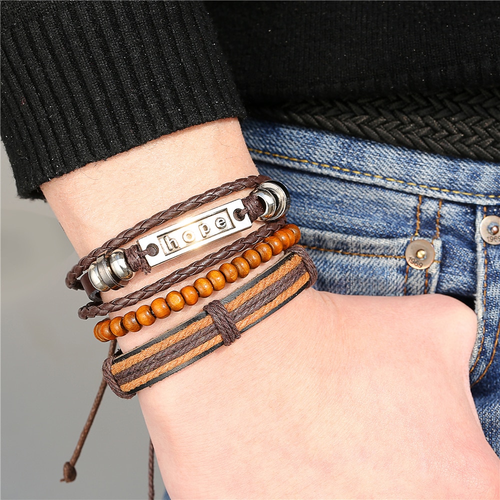 Si-moi-mode-multicouches-hommes-Bracelets-en-cuir-perl-ensemble-Vintage-gravure-espoir-infini-tress-Bracelets