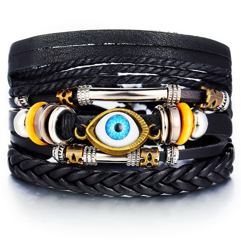 Si-moi-mode-multicouches-hommes-Bracelets-en-cuir-perl-ensemble-Vintage-gravure-espoir-infini-tress-Bracelets