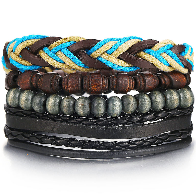 Si-moi-perle-de-bois-m-le-multicouche-Bracelet-en-cuir-hommes-tress-corde-bracelets-d