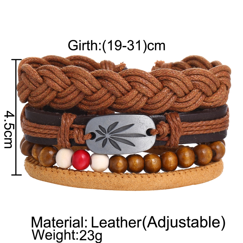 Si-moi-mode-Bracelets-en-cuir-multicouches-ensemble-pour-hommes-femmes-Vintage-plume-corde-armure-la