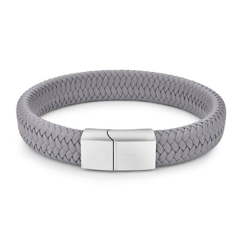 Jiayiqi-Punk-hommes-bijoux-noir-marron-tress-Bracelet-en-cuir-acier-inoxydable-fermoir-magn-tique-mode