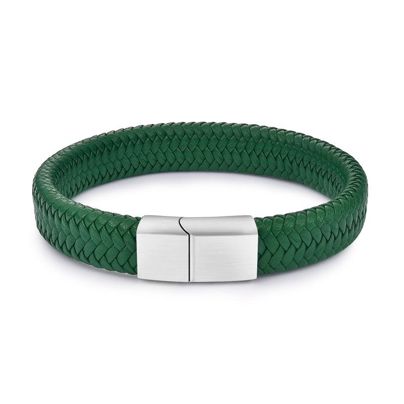 Jiayiqi-Punk-hommes-bijoux-noir-marron-tress-Bracelet-en-cuir-acier-inoxydable-fermoir-magn-tique-mode