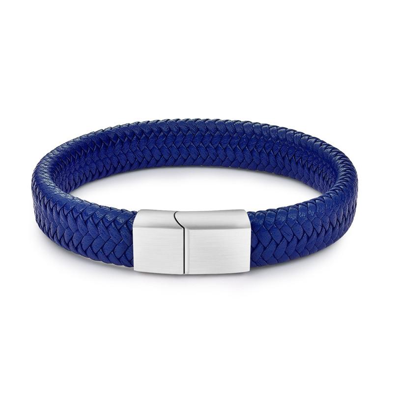 Jiayiqi-Punk-hommes-bijoux-noir-marron-tress-Bracelet-en-cuir-acier-inoxydable-fermoir-magn-tique-mode