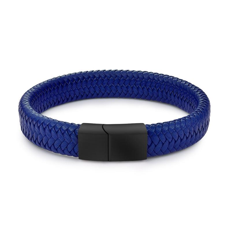 Jiayiqi-Punk-hommes-bijoux-noir-marron-tress-Bracelet-en-cuir-acier-inoxydable-fermoir-magn-tique-mode