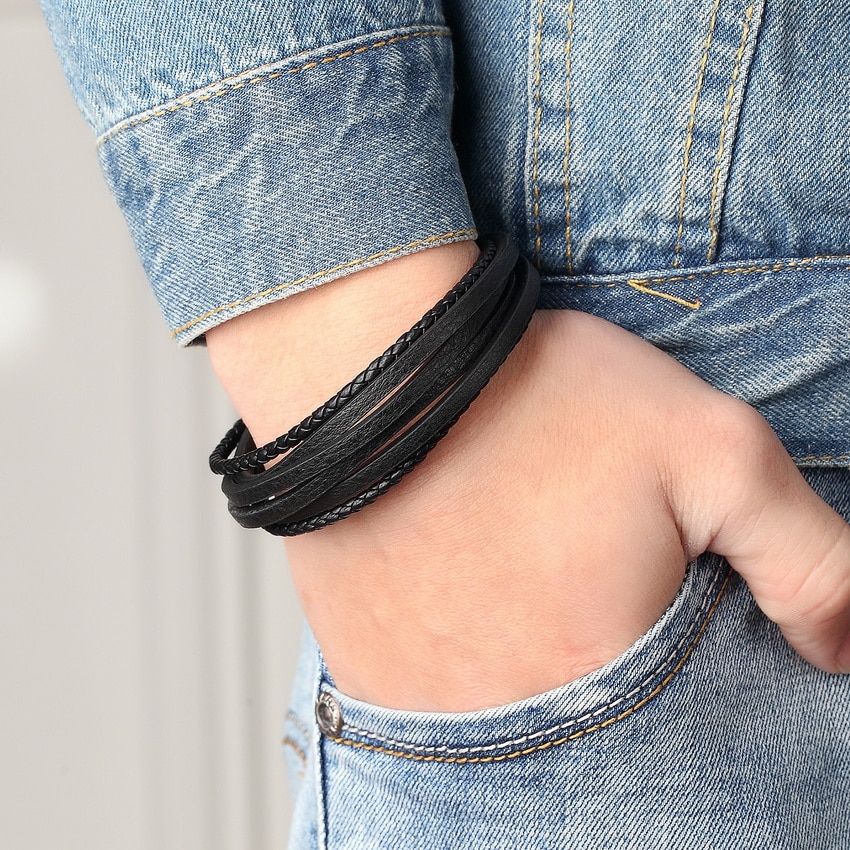 XQNI-2018-mode-cha-ne-en-acier-inoxydable-Bracelet-en-cuir-v-ritable-hommes-Vintage-m