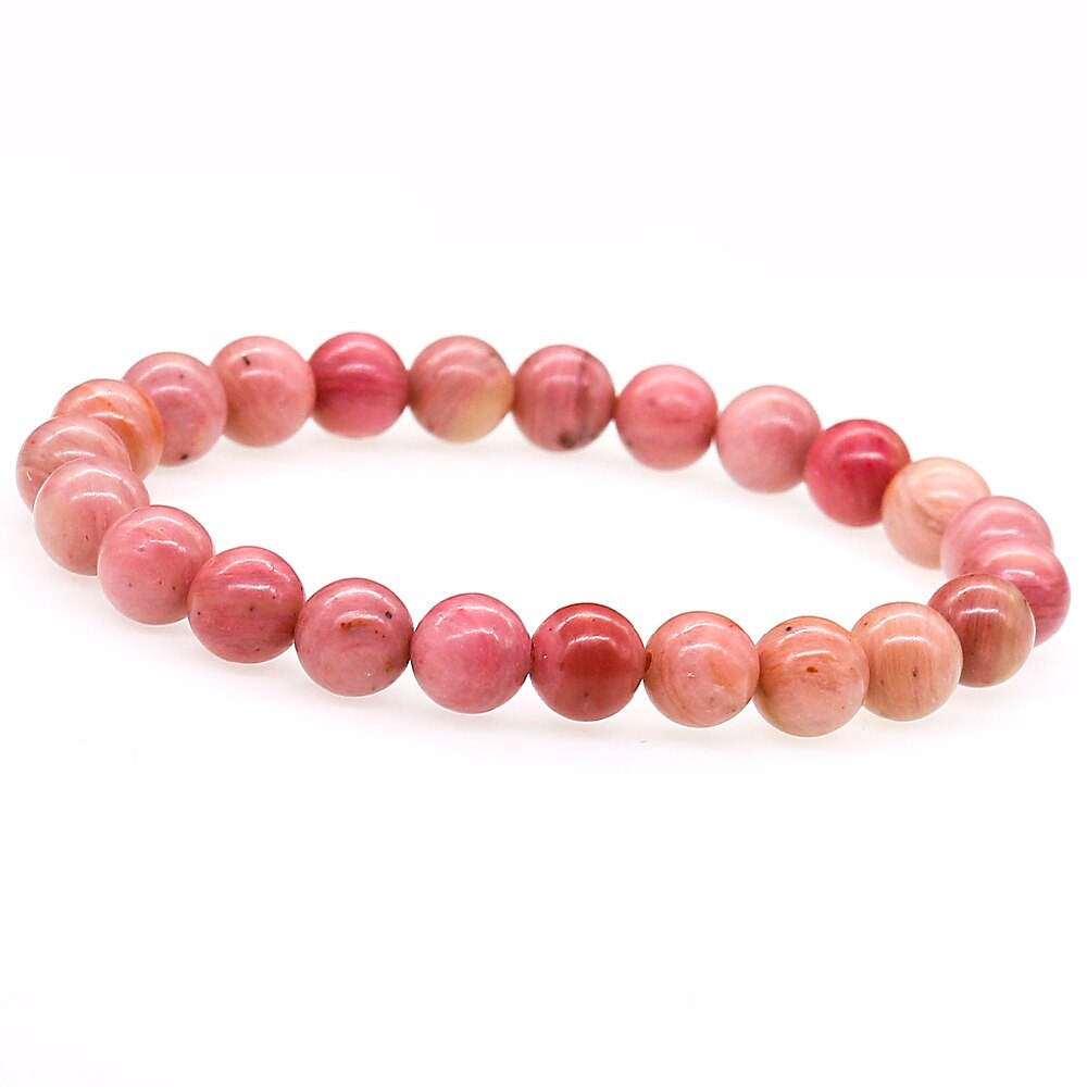 Bracelet-en-pierre-naturelle-Rhodochrosite-extensible-Bracelet-de-Yoga-empilable-8-MM-rond-Ro-se-perl