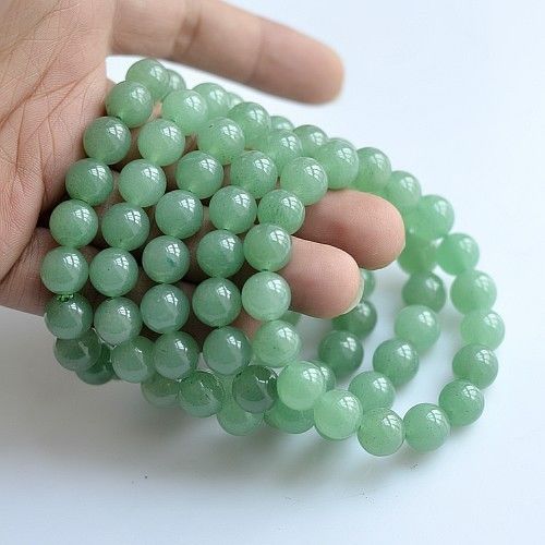 MOROW-fait-main-mode-100-naturel-vert-Aventurine-ronde-perle-pierre-unisexe-femmes-hommes-Bracelet-bijoux