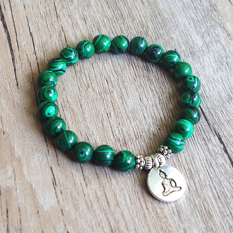 Bricolage-bijoux-faits-la-main-Malachite-Bracelet-perl-Yoga-Chakra-pri-re-Mala-bouddha-Bracelet-femmes