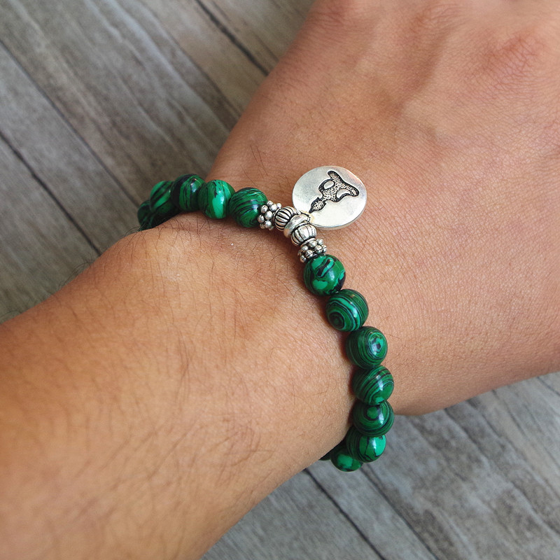 Bricolage-bijoux-faits-la-main-Malachite-Bracelet-perl-Yoga-Chakra-pri-re-Mala-bouddha-Bracelet-femmes