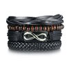 Vnox-4-pi-ces-ensemble-Bracelets-noirs-pour-hommes-bracelet-r-glable-longueur-boh-me-vacances