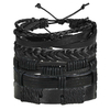 Si-moi-Vintage-feuille-plume-multicouche-Bracelet-en-cuir-hommes-mode-tress-la-main-toile-corde
