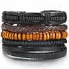 Si-moi-perle-de-bois-m-le-multicouche-Bracelet-en-cuir-hommes-tress-corde-bracelets-d